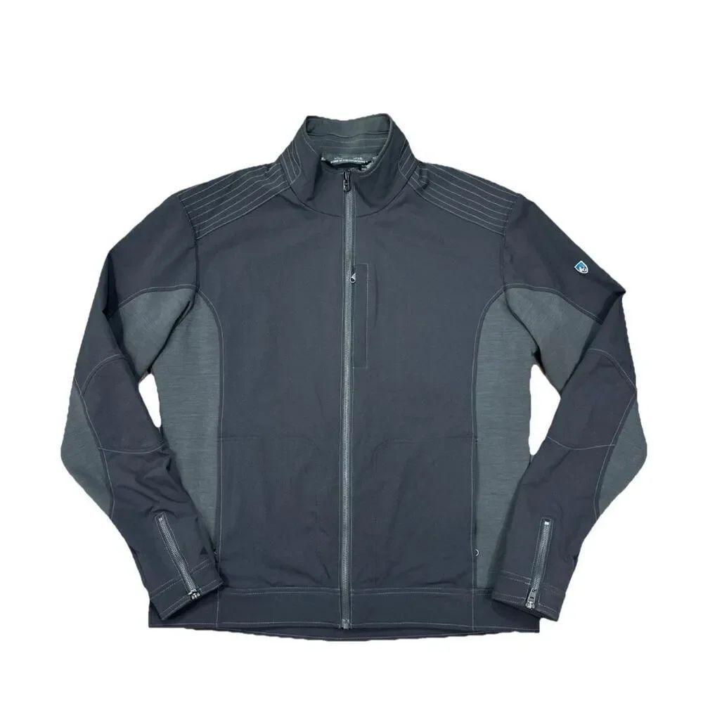 Kuhl Mens Dfynce Soft Shell Moto Jacket Black Full Zip Performance Streetwear